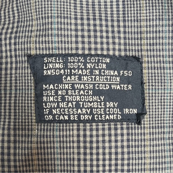 Vintage Fleet Street Glen Plaid Cotton Trench Coat Belted Double Breast Size 14 - Picture 11 of 12